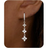 Women's Copper Four Leaf Clover Tassel Earrings With Stainless Steel Posts Electroplated Geometric Floral Style Fashion Jewelry Accessory