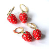 Women's Copper Fruit Pattern Heart Drop Earrings With Electroplating