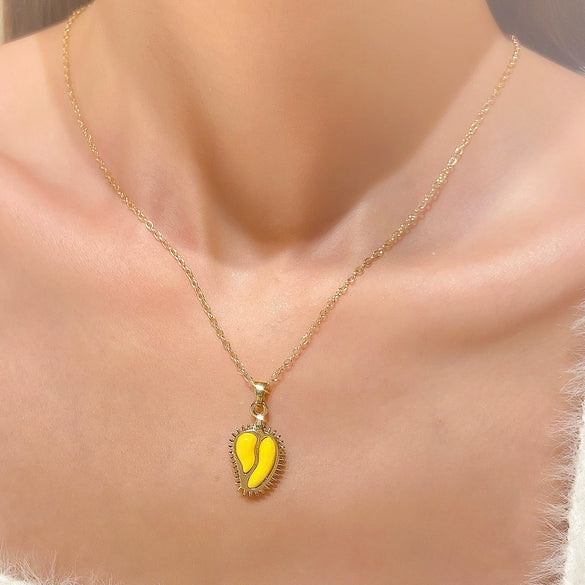 Women's Copper Fruit Pendant Necklace With Diamond Setting O Chain Cute Fresh Style Jewelry