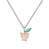 Women's Copper Fruit Pendant Necklace With Diamond Setting O Chain Cute Fresh Style Jewelry