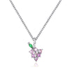 Women's Copper Fruit Pendant Necklace With Diamond Setting O Chain Cute Fresh Style Jewelry