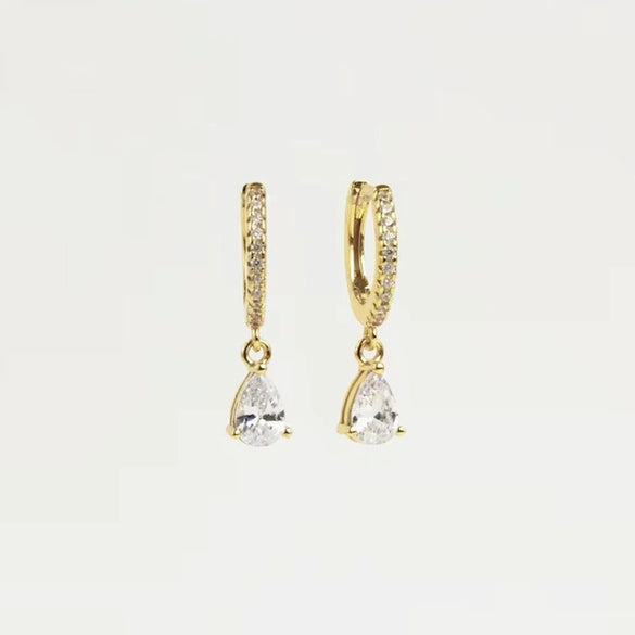 Women's Copper Geometric And Water Drop Hoop Earrings Elegant Minimalist Style