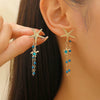 Women's Copper Geometric Animal Starfish Chain Electroplated Earrings