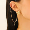 Women's Copper Geometric Animal Starfish Chain Electroplated Earrings