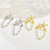 Women's Copper Geometric Animal Starfish Chain Electroplated Earrings