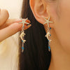 Women's Copper Geometric Animal Starfish Chain Electroplated Earrings