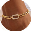 Women's Copper Geometric Anklet Simple Stylish Light Luxury Foot Jewelry With Minimalist Geometric Design