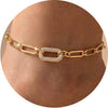 Women's Copper Geometric Anklet Simple Stylish Light Luxury Foot Jewelry With Minimalist Geometric Design