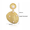 Women's Copper Geometric Beach Fan Shell Conch Stud Earrings With Pearls Fashion Minimalist