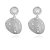 Women's Copper Geometric Beach Fan Shell Conch Stud Earrings With Pearls Fashion Minimalist