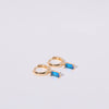 Women's Copper Geometric Birthstone Earrings With Diamond Design