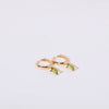 Women's Copper Geometric Birthstone Earrings With Diamond Design