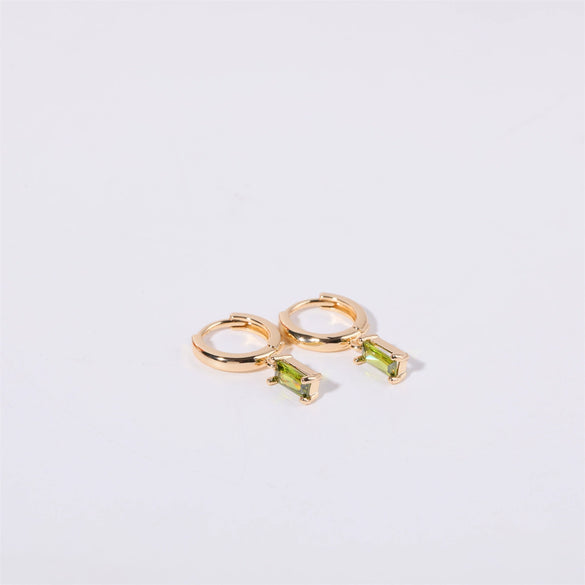 Women's Copper Geometric Birthstone Earrings With Diamond Design
