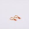 Women's Copper Geometric Birthstone Earrings With Diamond Design