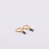 Women's Copper Geometric Birthstone Earrings With Diamond Design