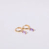 Women's Copper Geometric Birthstone Earrings With Diamond Design