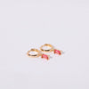 Women's Copper Geometric Birthstone Earrings With Diamond Design