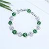 Women's Copper Geometric Clover Bracelet With Zircon Inlay And Crystal Accents In Fashion Jewelry Style