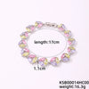 Women's Copper Geometric Clover Bracelet With Zircon Inlay And Crystal Accents In Fashion Jewelry Style