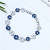 Women's Copper Geometric Clover Bracelet With Zircon Inlay And Crystal Accents In Fashion Jewelry Style