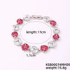 Women's Copper Geometric Clover Bracelet With Zircon Inlay And Crystal Accents In Fashion Jewelry Style