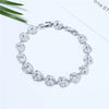 Women's Copper Geometric Clover Bracelet With Zircon Inlay And Crystal Accents In Fashion Jewelry Style