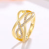 Women's Copper Geometric Cross Ring Inlaid With Zircon Retro Casual Style