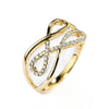 Women's Copper Geometric Cross Ring Inlaid With Zircon Retro Casual Style