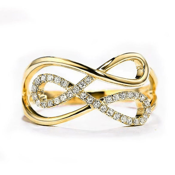 Women's Copper Geometric Cross Ring Inlaid With Zircon Retro Casual Style