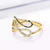 Women's Copper Geometric Cross Ring Inlaid With Zircon Retro Casual Style
