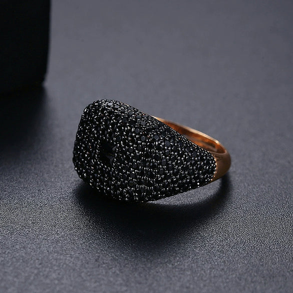 Women's Copper Geometric Cross Ring With Zircon Inlay Adjustable Open Design Punk Hip Hop Street Style Jewelry