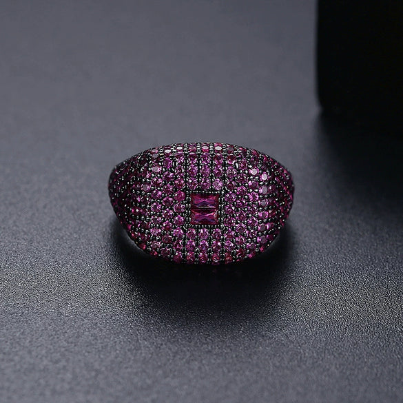 Women's Copper Geometric Cross Ring With Zircon Inlay Adjustable Open Design Punk Hip Hop Street Style Jewelry