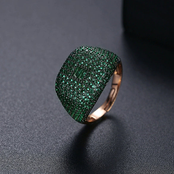 Women's Copper Geometric Cross Ring With Zircon Inlay Adjustable Open Design Punk Hip Hop Street Style Jewelry