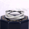 Women's Copper Geometric Design Ring With Micro Inlay Zircon