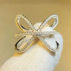 Women's Copper Geometric Design Ring With Microinlaid Zircon