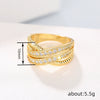 Women's Copper Geometric Design Ring With Zirconia Light Luxury Style