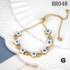 Women's Copper Geometric Devil's Eye Enamel Microinlaid Zircon Electroplated Bracelet