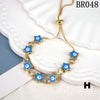 Women's Copper Geometric Devil's Eye Enamel Microinlaid Zircon Electroplated Bracelet