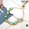 Women's Copper Geometric Devil's Eye Enamel Microinlaid Zircon Electroplated Bracelet