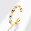 Women's Copper Geometric Devil's Eye Open Tail Ring With Electroplating