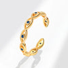Women's Copper Geometric Devil's Eye Open Tail Ring With Electroplating
