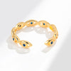 Women's Copper Geometric Devil's Eye Open Tail Ring With Electroplating