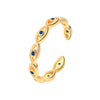 Women's Copper Geometric Devil's Eye Open Tail Ring With Electroplating
