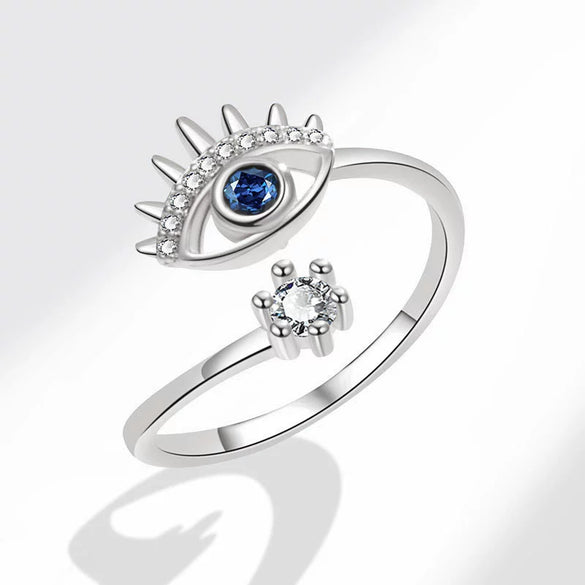 Women's Copper Geometric Devil's Eye Ring With Electroplating Design Simple Style
