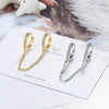 Women's Copper Geometric Diamond Earrings For Students Simple Style