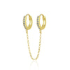 Women's Copper Geometric Diamond Earrings For Students Simple Style