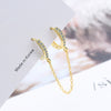 Women's Copper Geometric Diamond Earrings For Students Simple Style