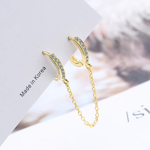Women's Copper Geometric Diamond Earrings For Students Simple Style