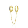 Women's Copper Geometric Diamond Earrings For Students Simple Style