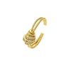 Women's Copper Geometric Diamond Ring Opening Adjustable Fashion Light Luxury Jewelry